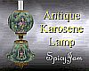 Antq Karosene Lamp_Teal