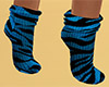 Teal Tiger Stripe Socks (F)