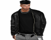 black leather jacket