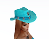 Teal blue cowgirl hat