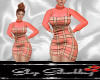 Coral Plaid Fall Dress
