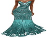 Elegant Teal Lacy Gown