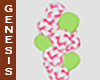 pink and green balloons
