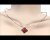 Square Cut Ruby Necklace