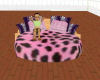 Round Bed Pink Leopard