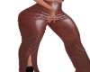 Brown Leather Split Pant