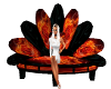 Flame peacock couch