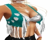 Fringed Top Teal/Silver