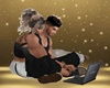 hug on laptop