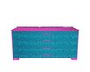 Pink and teal dresser