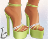 Camily Green Chain Heels