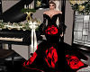 Glamorous Red Roses Gown