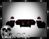 CS Black & Red Sofa Set