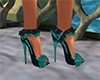 Teal Frilly Heels