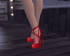 Red strappy heels