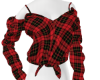 Plaid Blouse Red