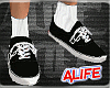 A| Black Vans + Socks