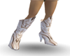 Tan & white heel boots