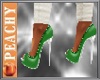 P~ heels green & white