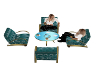 JD TEAL 4P CHAT TABLE