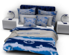 Blue and White LV Bed