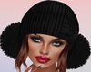 Hat with brown hair