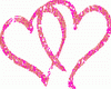 Glitter pink hearts