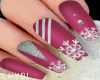 C~Pink Flakes Nails
