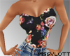 Black floral corset top