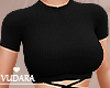 Tied Crop Tee Black