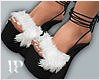 Xmas Black Fur Heels