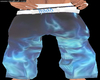 fire blue skull pants