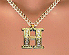 H Letter Necklace (gold)