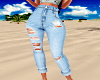 Rolled Faded Beach Jeans
