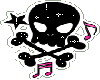 Glittery music skull