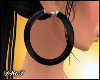 D- Black Hoop Earrings