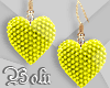 Yellow Heart Earrings