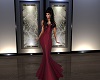 deep red gown