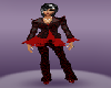 black & Red flare pants