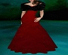 red gown w/black furwrap