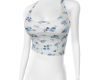floral blue crop top