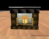 blk& gold fireplace