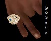 Blue gold ring
