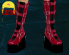 red n black goth boots