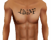 IDGAF chest tattoo