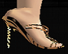 [bj] Gold blk Heel Shoes