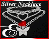SILVER NECKLACE w RED