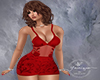 Flowery Sheer Dress Red