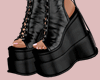 E* Black Laced Platforms