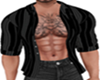 Black Stipe Shirt / Tats